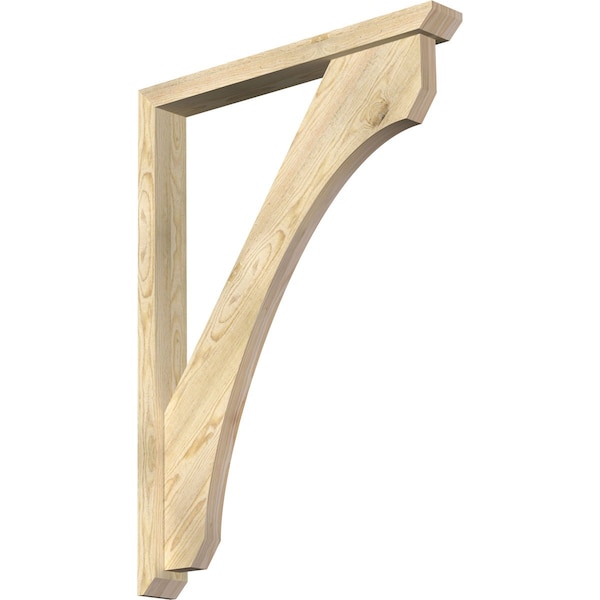 Ekena Millwork Legacy Slat Rough Sawn Bracket w/ Offset Brace, Douglas Fir, 4"W x 32"D x 44"H BKT0402X32X44LEC06RDF - main